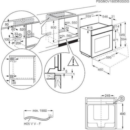 AEG TE7PB63ZAB 7000 MealAssist Εντοιχιζόμενο Multifunction Φούρνος 71 λίτρα A++ Μαύρο Mε Πυρόλυση και WiFi
