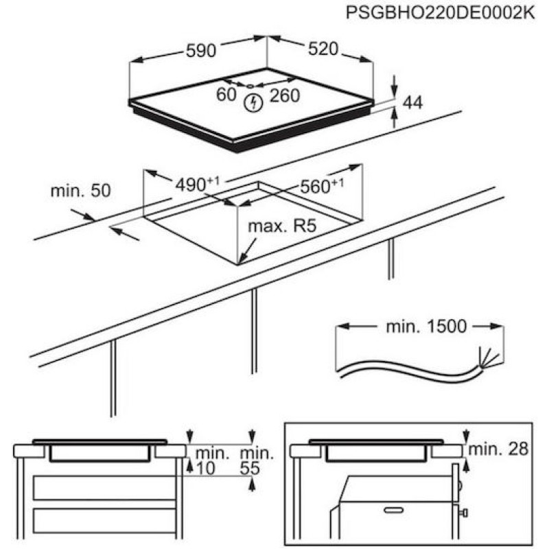 AEG  TN64IA00FB Επαγωγική Εστία Αυτόνομη 60cm (χωρίς πλαίσιο)