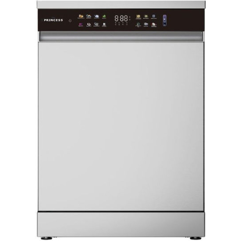 Princess  DWS15BXN Ελεύθερο Πλυντήριο Πιάτων για 15 Σερβίτσια Dual Wash Π60xY84εκ. Inox