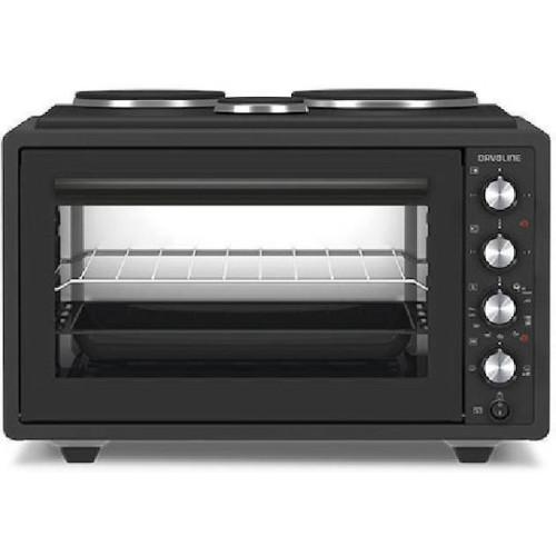 Davoline Urban Chef 3703 Ηλεκτρικό Φουρνάκι 37lt με 3 Εστίες Μαύρο