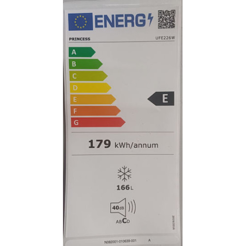 Princess UFE226W Όρθιος Καταψύκτης 166lt