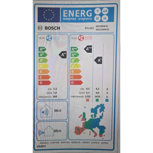 Bosch ASI18AW31/ASO18AW31 Κλιματιστικό Inverter 18000 BTU A++/A+ με WiFi 