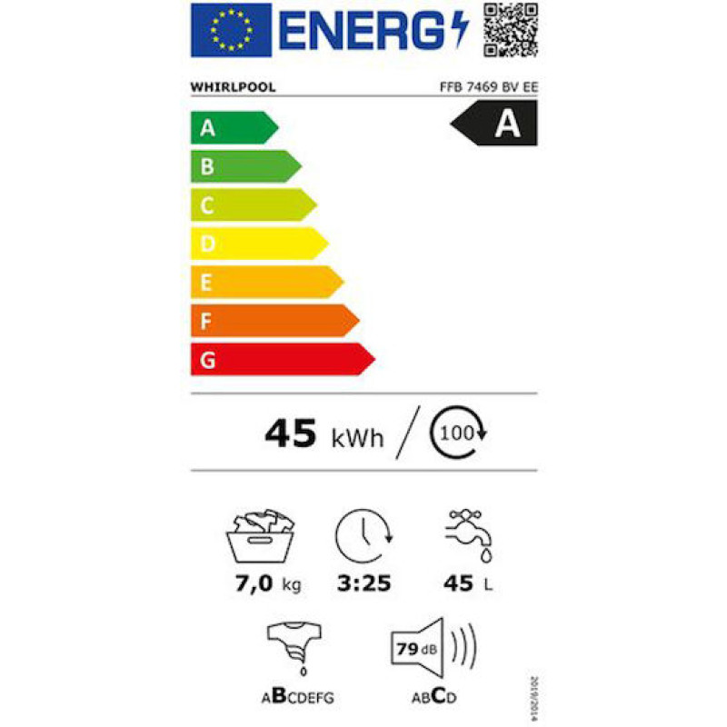 Whirlpool FFB 7469 BV EE Πλυντήριο Ρούχων 7kg 1400 Στροφών 