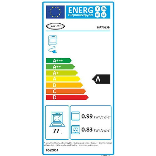 Juro-Pro BI7701SB Φούρνος άνω Πάγκου 77lt Π59.5εκ. Inox με  5 χρόνια εγγύηση