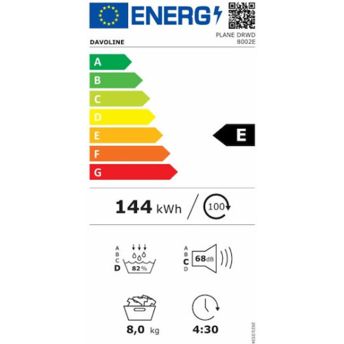 Davoline DRWD 8002E Στεγνωτήριο 8kg με Αντλία Θερμότητας
