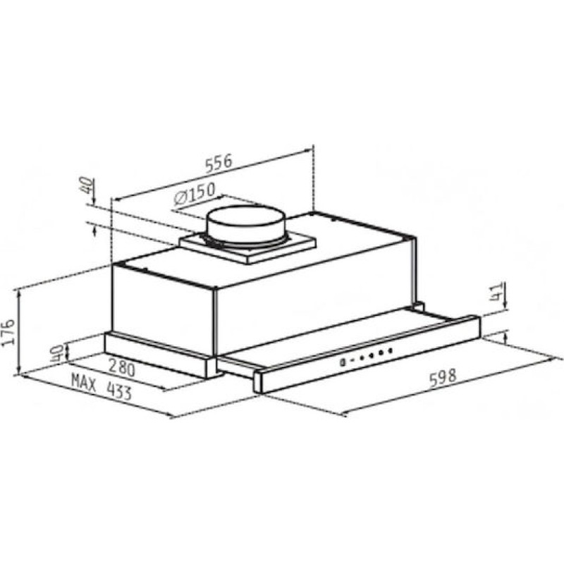 Pyramis PTC63335BG Συρόμενος Απορροφητήρας 60cm Μαύρος  (174030010)
