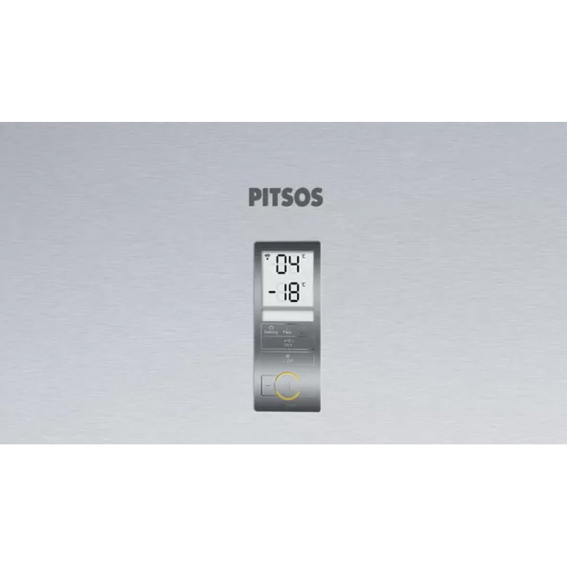 Pitsos, Ελεύθερος ψυγειοκαταψύκτης, 203 x 70 cm, Inox Antifinger, PKNB49XIEP 
