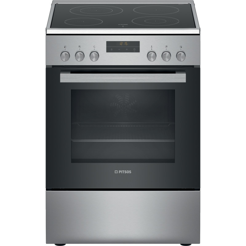 Pitsos, Ελεύθερη κουζίνα με ηλεκτρικές εστίες, Ανοξείδωτο, PHN039350.