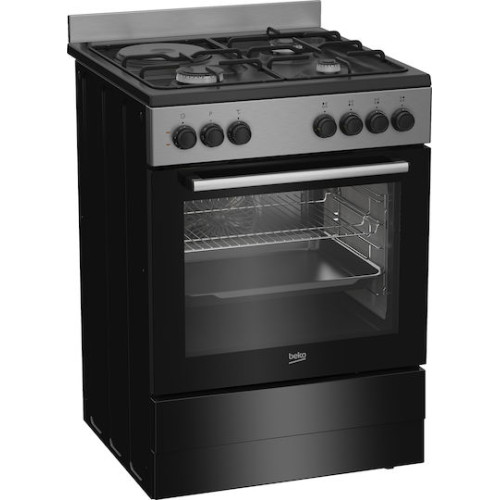 Beko FBE63131XCS Κουζίνα 72lt με Εστίες Υγραερίου & Ρεύματος Π60εκ. Inox